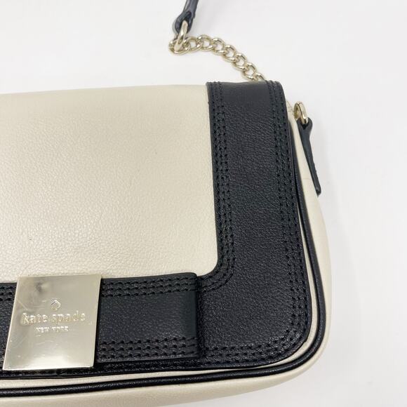 Kate Spade Cream Black Primrose Hill Little Kaelin Two Tone Crossbody Bag Bow - Picture 4 of 14